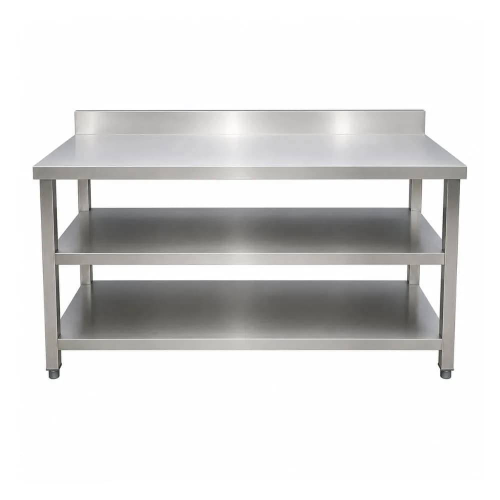 Bàn bếp inox có 2 giá phẳng VP-BB2PT