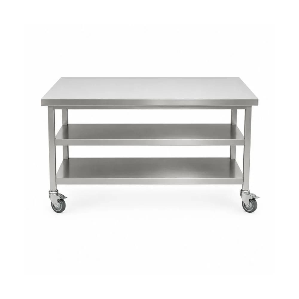 Bàn inox 3 tầng có bánh xe VP-B3TX