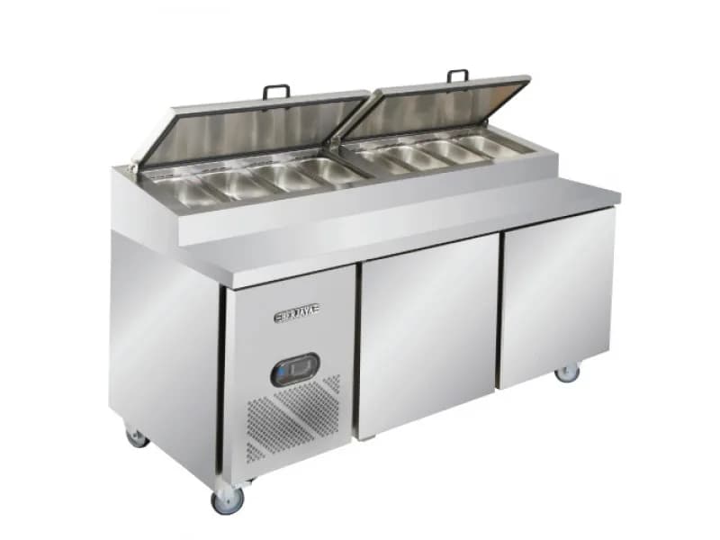 Bàn mát pizza Berjaya BS2D/PCF6/Z dài 1800mm dung tích 426 lít
