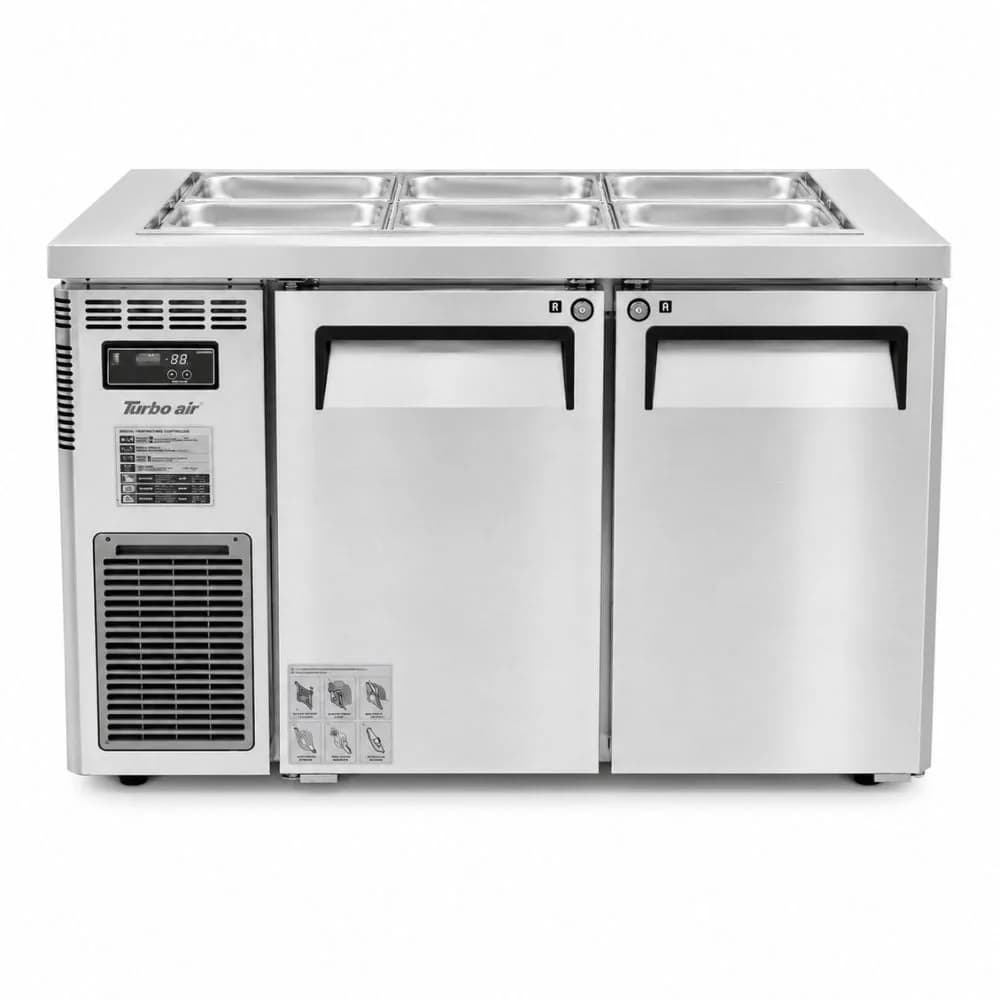 Bàn mát salad 2 cánh Turbo Air KSR12-2 dung tích 309 lít