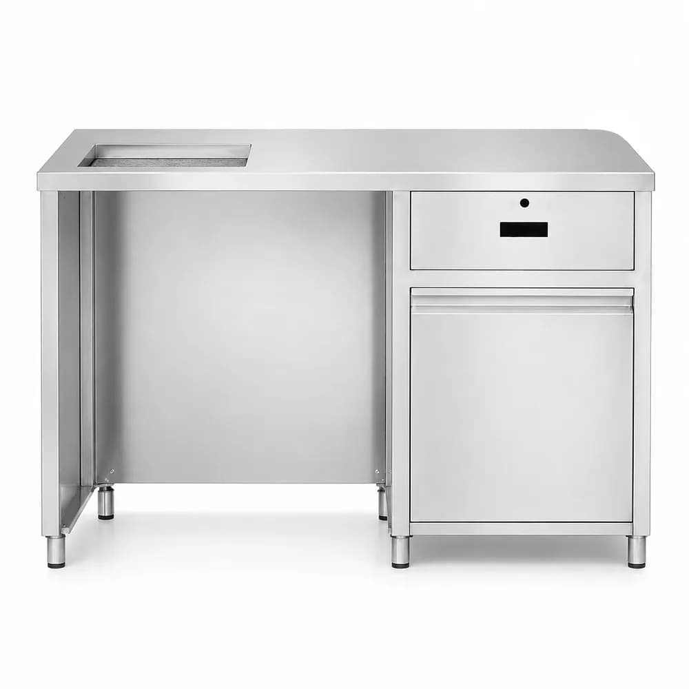 Bàn quầy pha chế inox có ngăn kéo VinaPro Inox VP-BQK02 1500mm