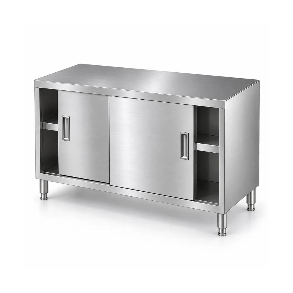 Bàn Tủ Inox Cửa Lùa VP-BTL02