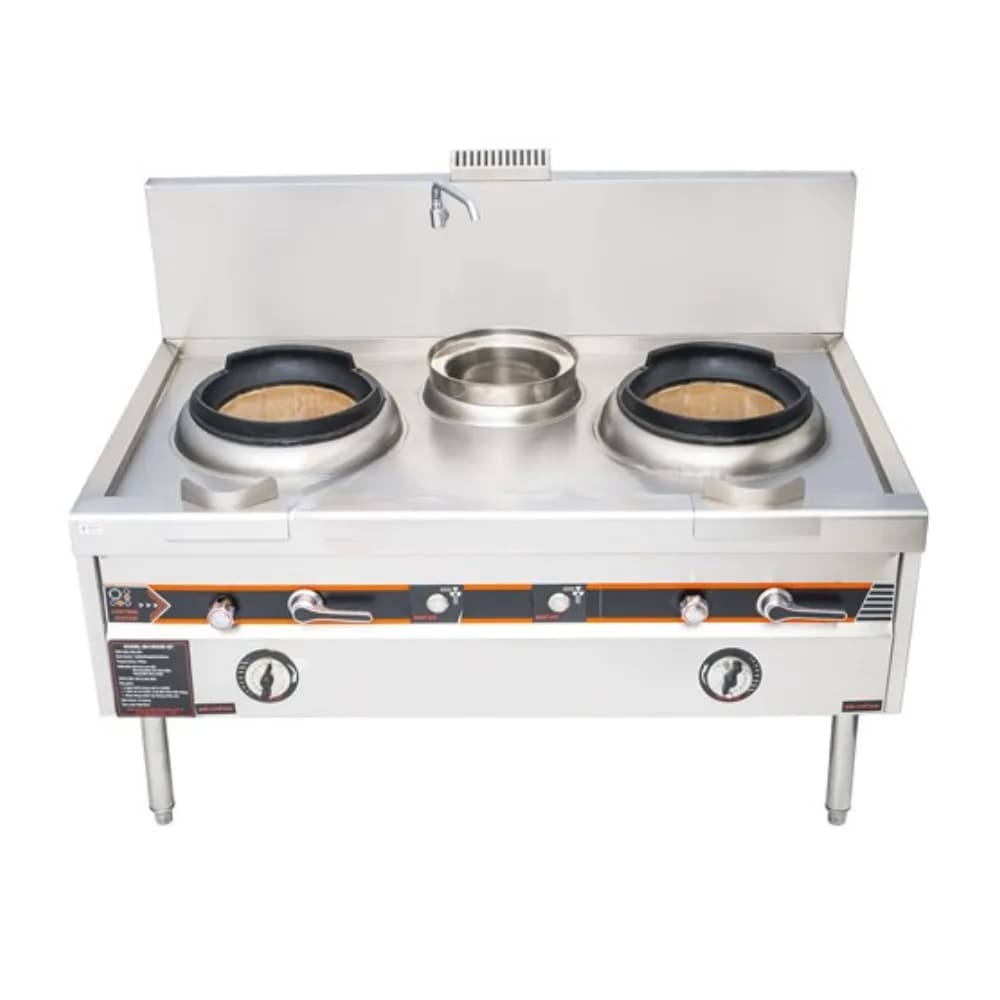 Bếp Á 2 họng đất quạt thổi 1m5 có bầu nước TC BA 2/1N/QT