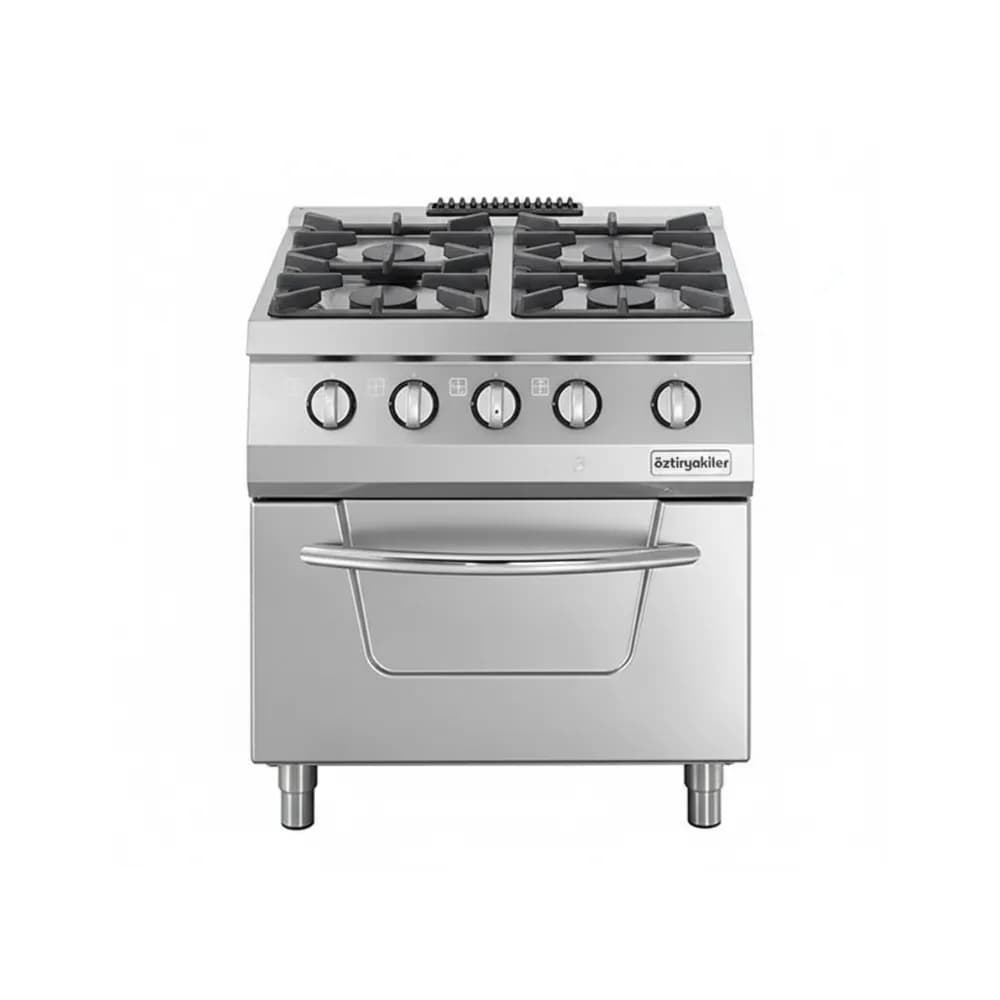 Bếp Âu 4 họng có lò nướng Ozti OSOGEF 8070L công suất 30KW