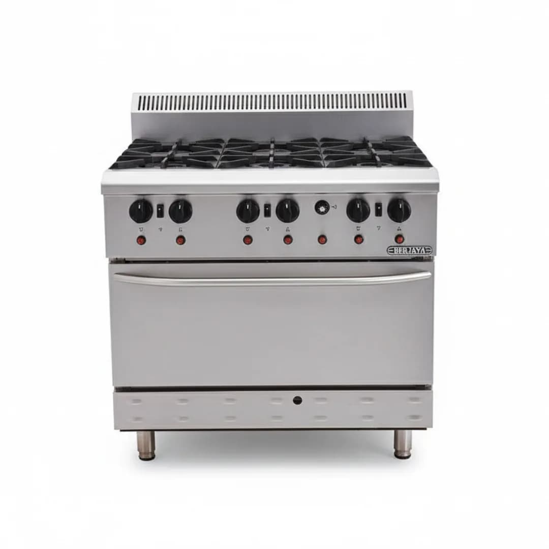 Bếp âu 6 họng có lò nướng Berjaya DRO6-17