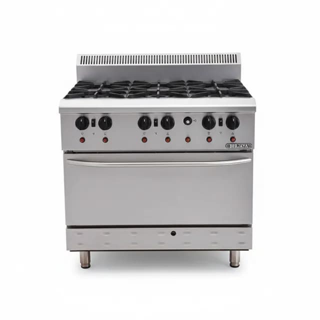 Bếp âu 6 họng có lò nướng Berjaya DRO6-17 công suất 150.000 Btu/Hr