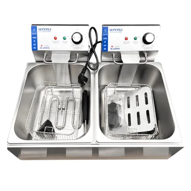 Bếp chiên nhúng đôi dùng điện Yili E12L dung tích 12 lít