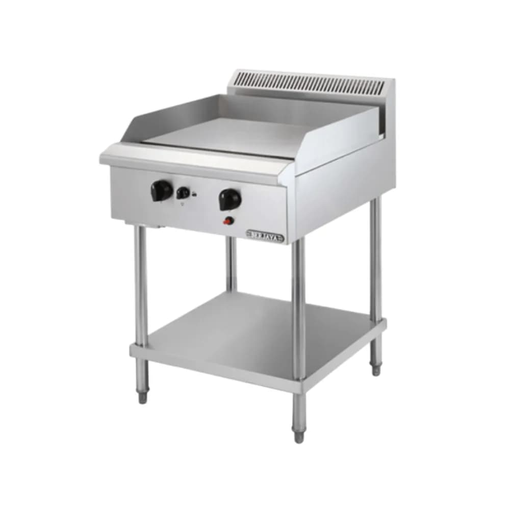 Bếp chiên phẳng dùng gas Berjaya GG2BFS-17 chân đứng 2 họng đốt