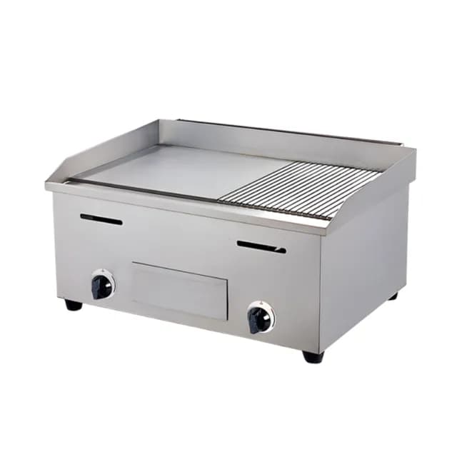 Bếp chiên phẳng nhám dùng gas GH-722 2 họng đốt độc lập