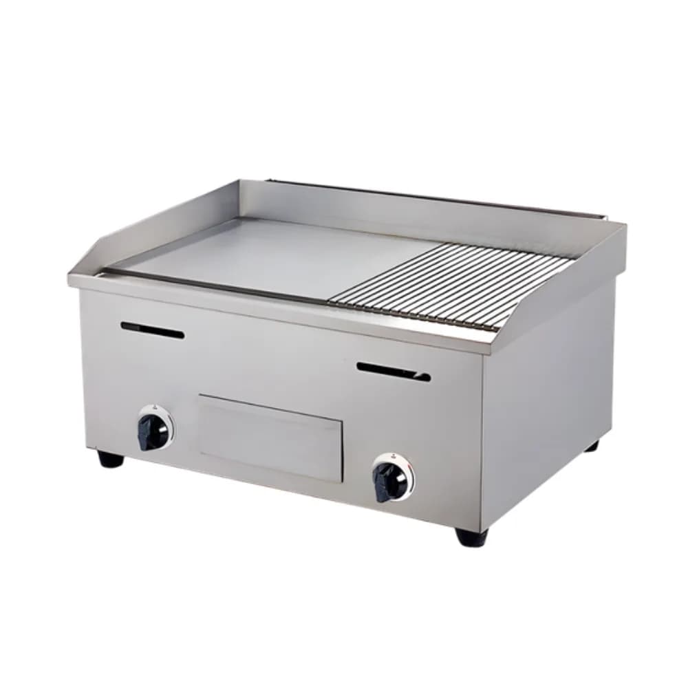Bếp chiên phẳng nhám dùng gas GH-722 2 họng đốt độc lập