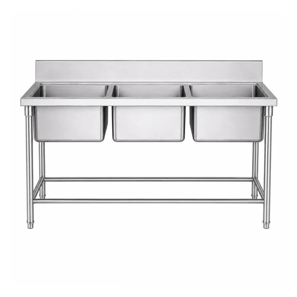 Chậu rửa ba inox VinaPro Inox VP-CR03 dày 1.0 - 1.2mm