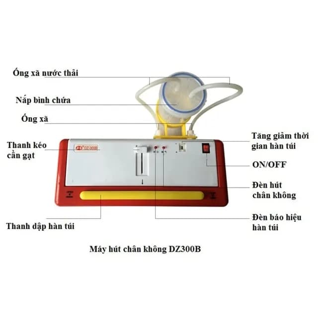 Máy hút chân không DZ300B công suất 0.08MP bảo quản thực phẩm