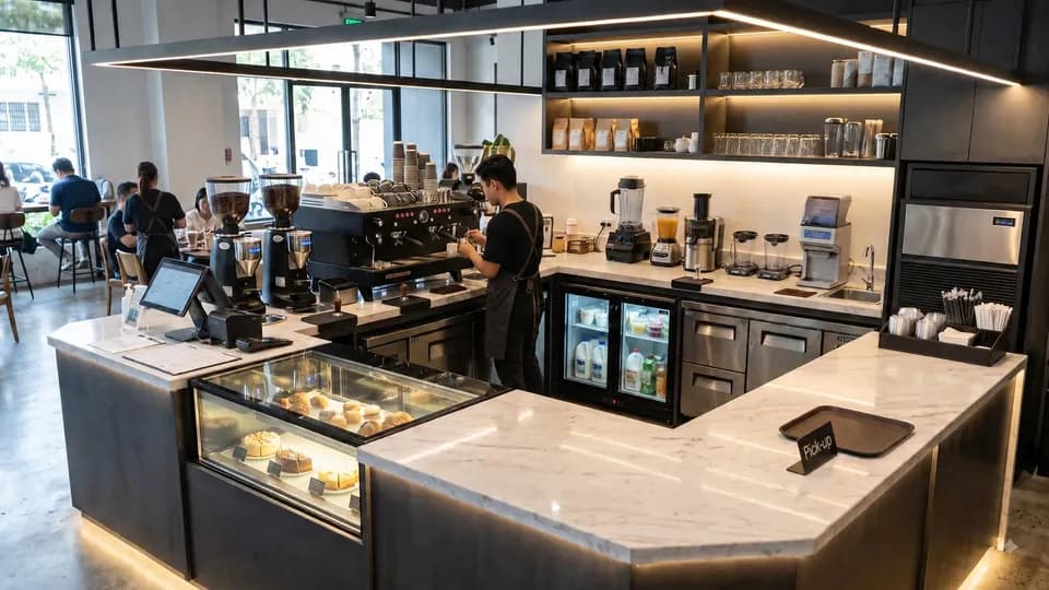 hình ảnh 1 quầy bar quán cà phê do vinapro thiết kế và thi công