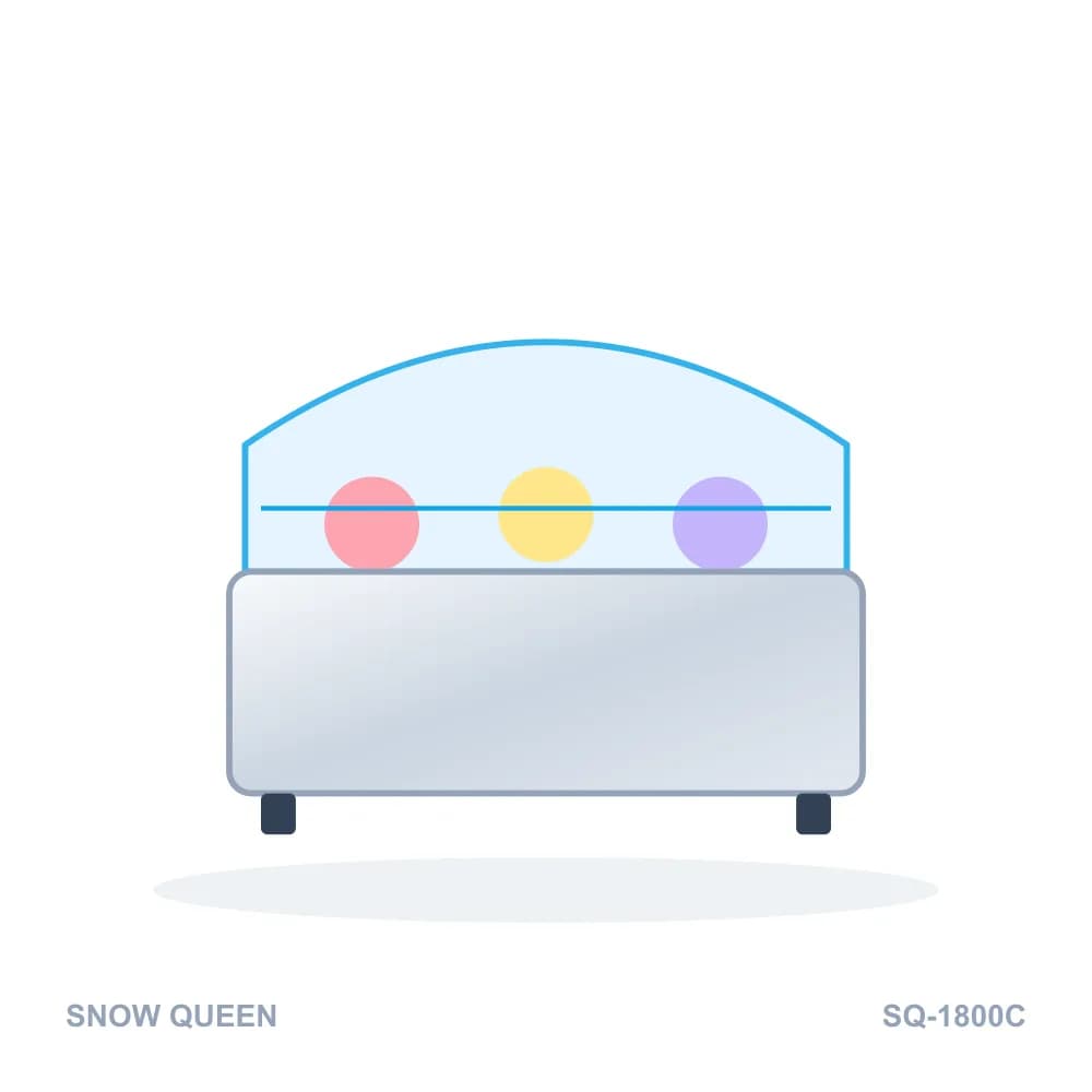Tủ bánh kem kính cong 1m8 Snow Queen