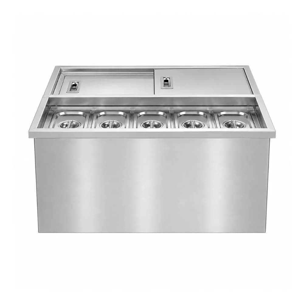 Thùng đá inox có khay topping VinaPro Inox VP-TDTP2 650x500x400mm