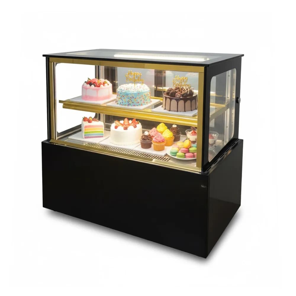Tủ bánh kem mini để bàn kính vuông (Đế đá)