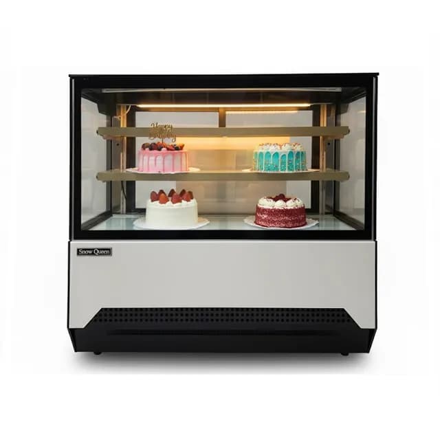 Tủ bánh kem mini để bàn kính vuông Snow Queen GB-120 dung tích 90cm