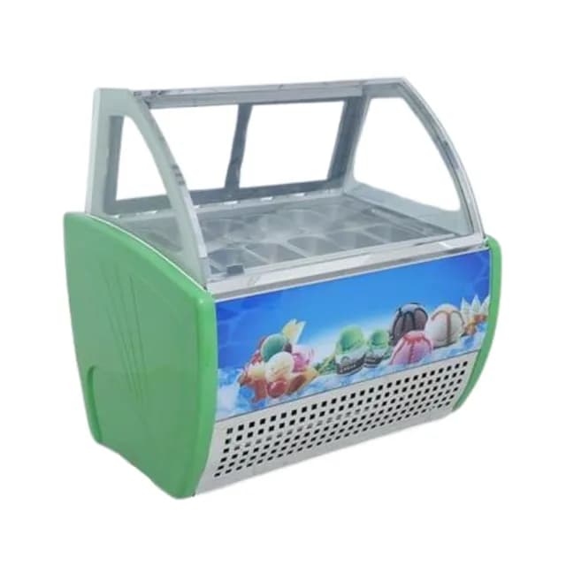 Tủ đông trưng bày kem 16 khay 1550x1080x1340mm quạt gió