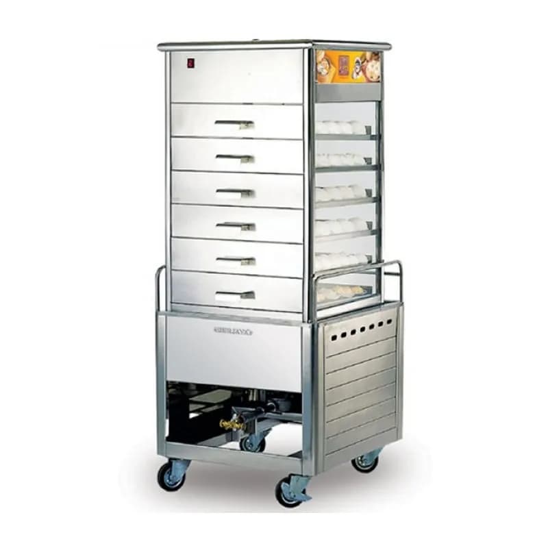 Tủ hấp bánh bao 6 khay Berjaya ESM66 dùng gas