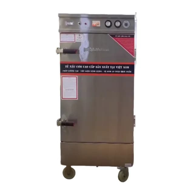 Tủ nấu cơm 12 khay dùng điện nấu 36 kg gạo công suất 12kW