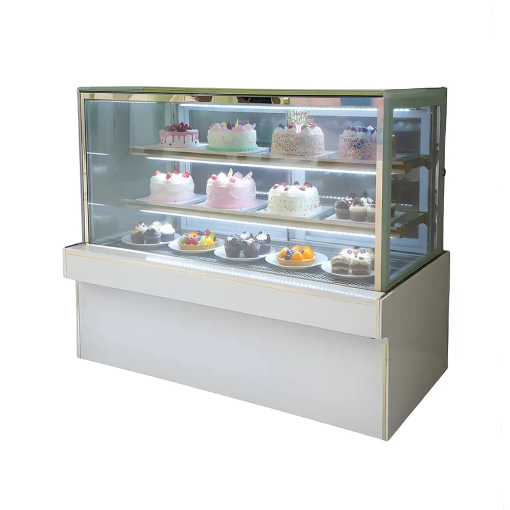 Tủ trưng bày bánh kem 3 tầng kính vuông 1m5 đá nhô 1500mm