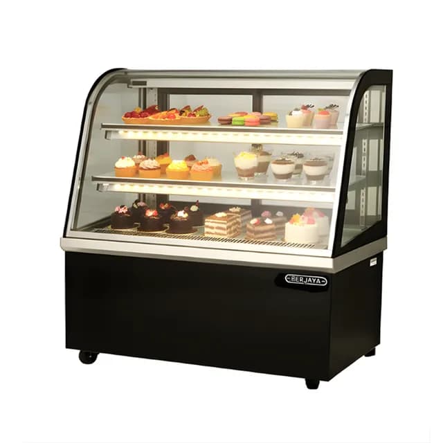 Tủ trưng bày bánh kem Berjaya kính cong CCS12SB13-2FB dài 1200mm