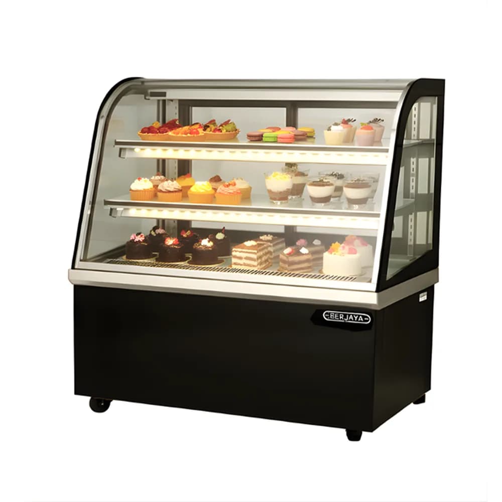 Tủ trưng bày bánh kem Berjaya kính cong CCS12SB13-2FB dài 1200mm