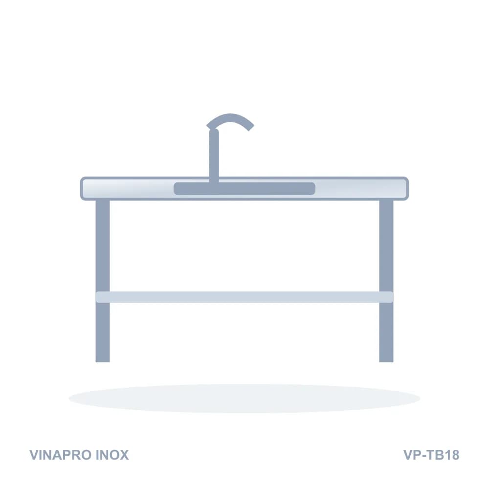 Bàn inox 2 tầng 1m8 VinaPro