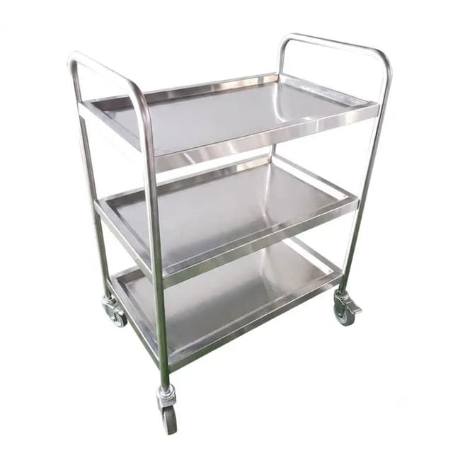 Xe đẩy inox 3 tầng VinaPro Inox VP-XD03 kích thước 800x500x1000mm
