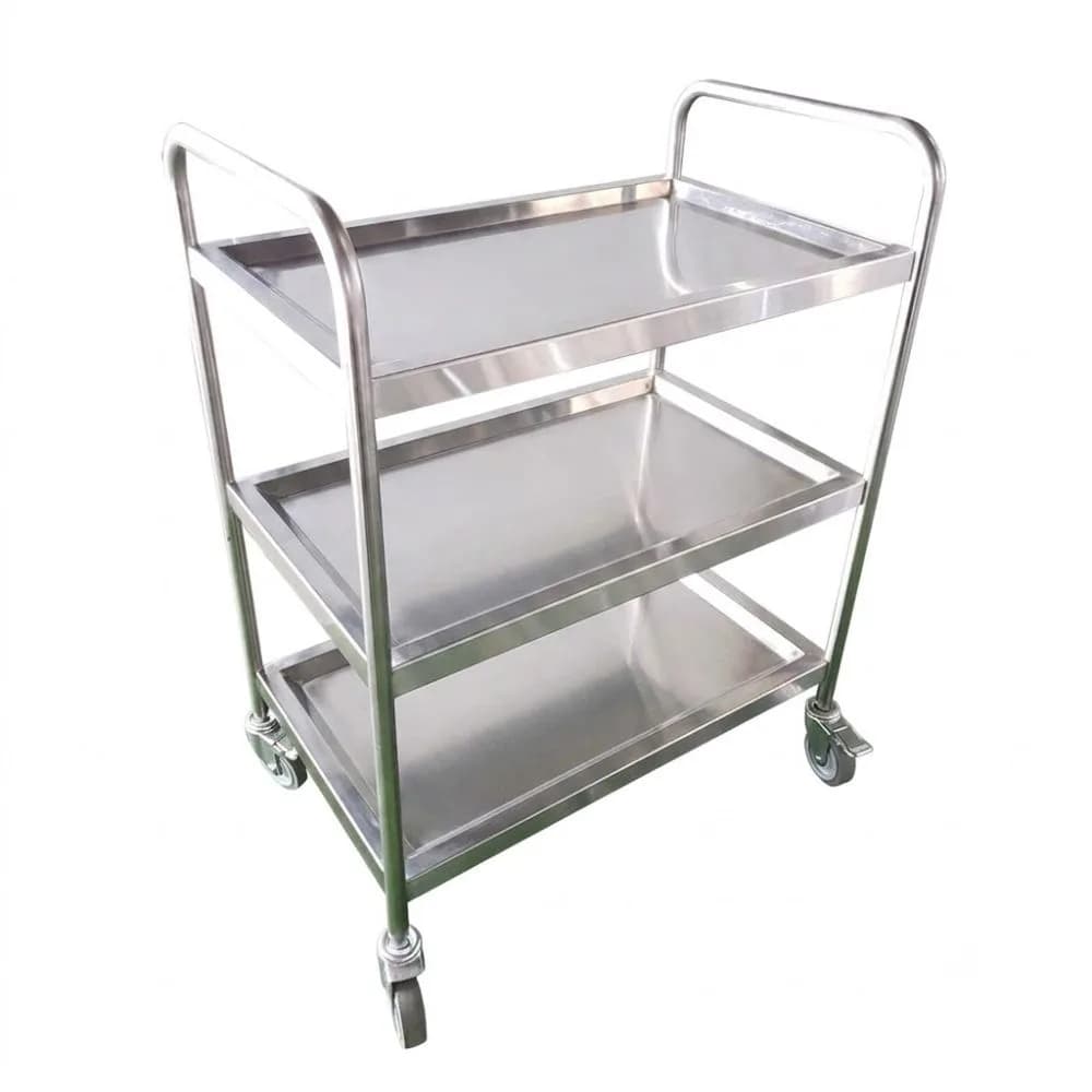 Xe đẩy inox 3 tầng VinaPro Inox VP-XD03 kích thước 800x500x1000mm