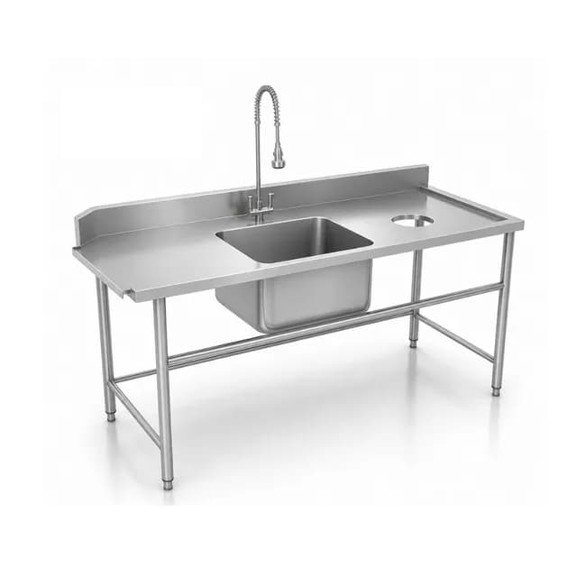 Bàn bát bẩn inox VinaPro Inox VP-B2B05 kích thước 1500 x 750 x 850 / 1150 mm