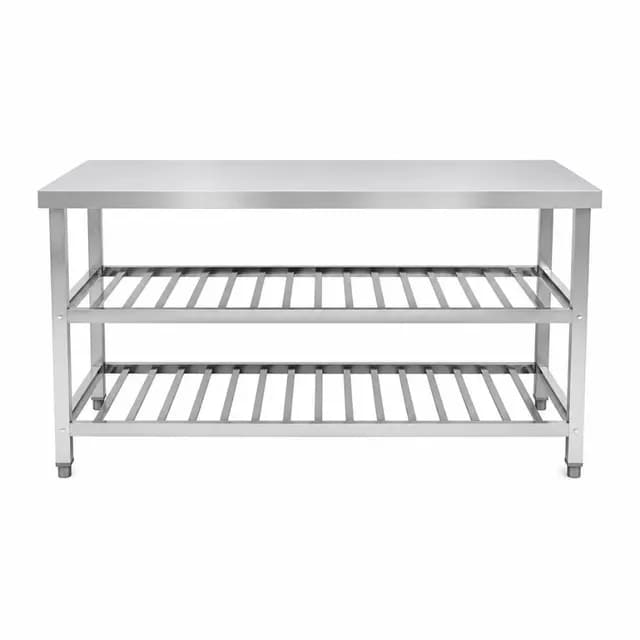 Bàn chặt inox có 2 giá nan VinaPro Inox VP-BC2GN kích thước 1200x900x800mm