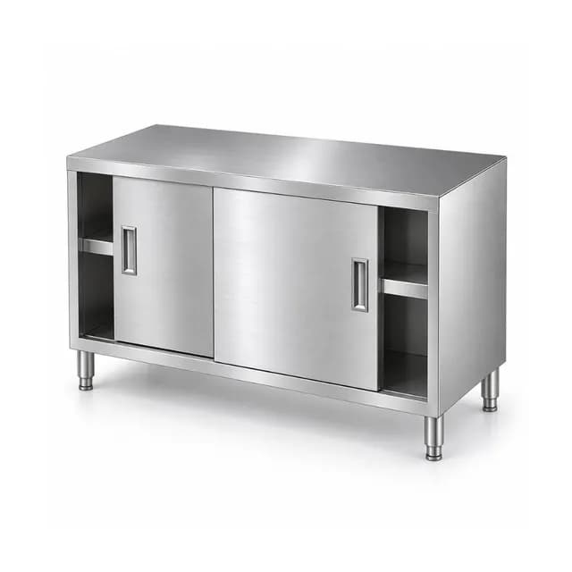 Bàn Tủ Inox Cửa Lùa VP-BTL02