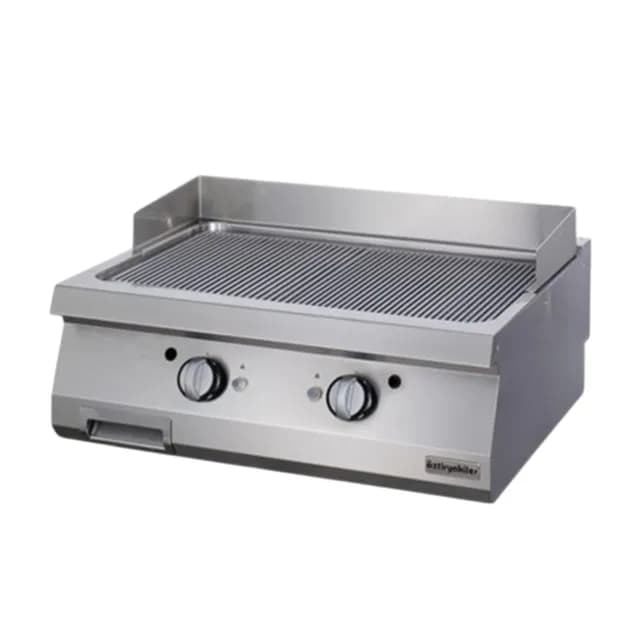 Bếp chiên nhám đôi dùng gas Ozti OGG 8070 N C 2 họng 14kW bề mặt Crom