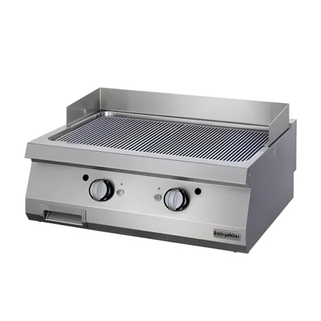 Bếp chiên phẳng Ozti OGG 8070 N 2 họng 14kW bề mặt thép carbon