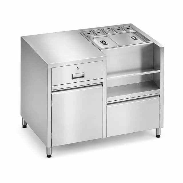 Quầy pha chế inox 1m3 VinaPro Inox VP-QPC002 kích thước 1900 × 900 × 900mm