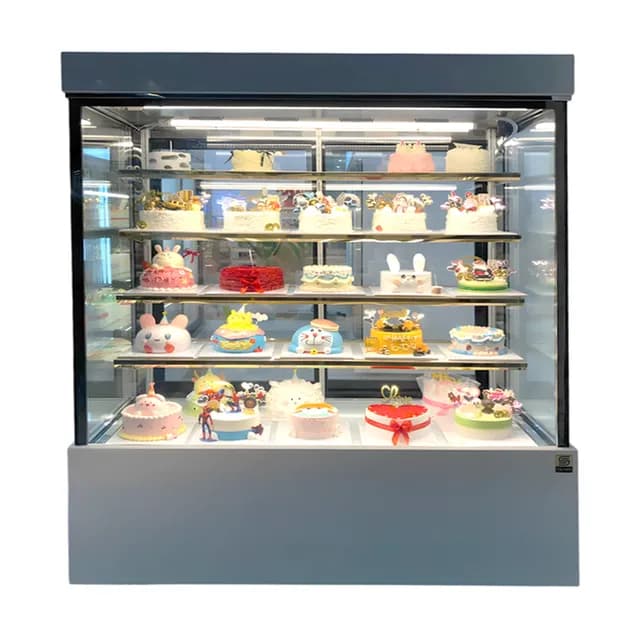 Tủ bánh kem 5 tầng 1m5 sấy màng 3 mặt
